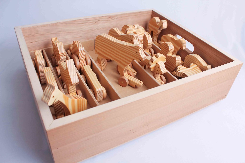Wooden Spinning Top Set